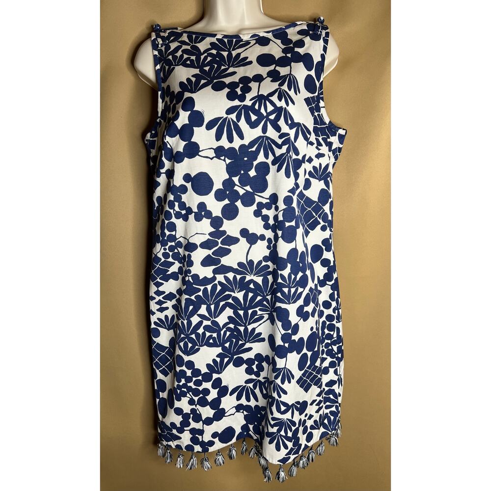 Trina Turk Encantader Blue White Sheath Dress 10 - Picture 6 of 13